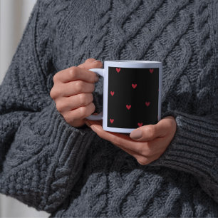 Black Heart Pattern Valentine’s Day Mug