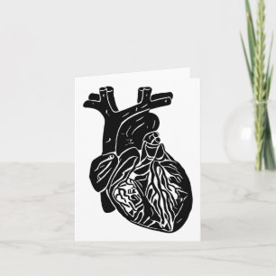 Black heart silhouette Human anatomy Art Card