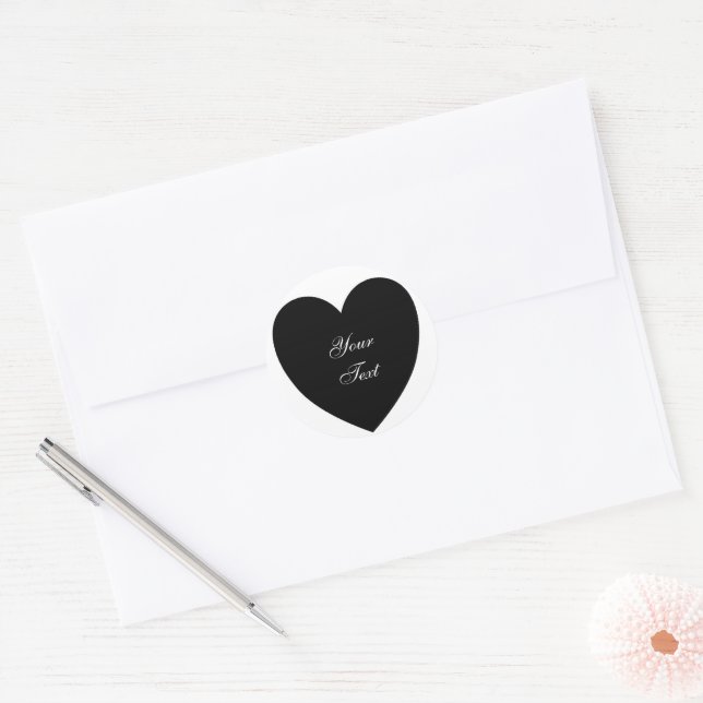 Black Heart Sticker (Envelope)