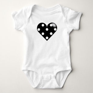 Black Heart w/ Polka Dots Baby Bodysuit
