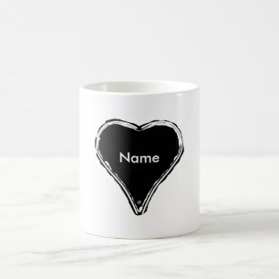 Black heart waiting for a name coffee mug