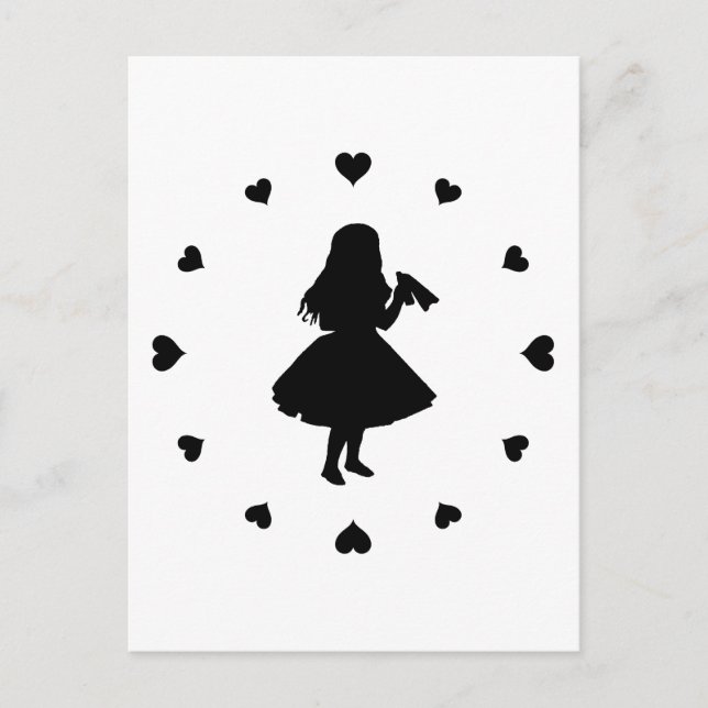 Black Hearts Around Alice Drinks Postcard (Front)