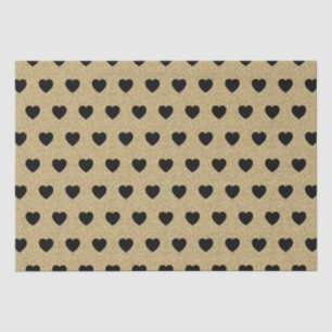 Black Hearts, Gold Glitter Sparkles Tissue Paper