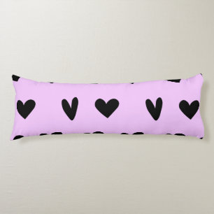 Black Hearts Lovely Pattern Gifts Happy Valentines Body Cushion