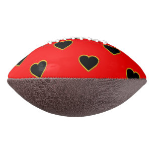 Black Hearts on a Red Background Love and Romance American Football