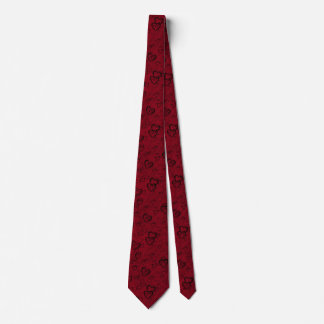 Black Hearts On Red Tie