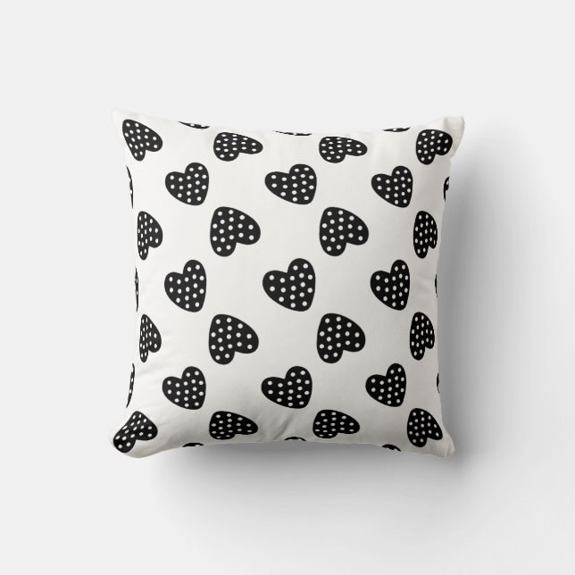 Black Hearts Pattern Cushion (Front)