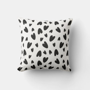 black hearts pattern cushion