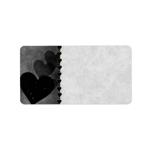 Black Hearts Pattern Label (Front)