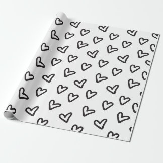 Black Hearts Wrapping Paper