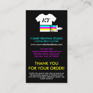 Black Heat Transfer Vinyl Clothing Washing Business Card
