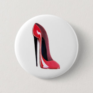 Black heel, red stiletto shoe 6 cm round badge