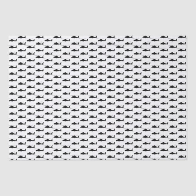 Black Helicopter Birthday Tissue Paper (Front)