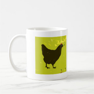 Black hen mug