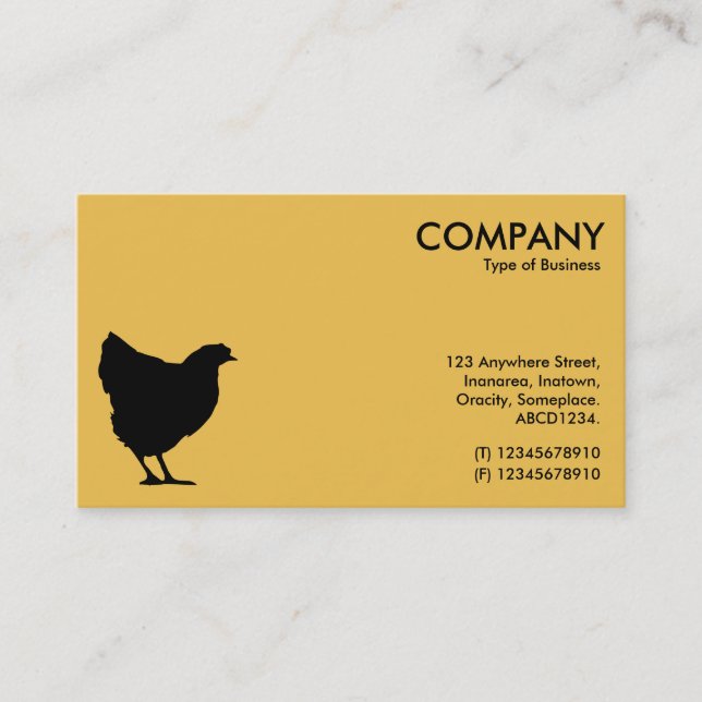 Black Hen Symbol - Amber efc050 Business Card (Front)