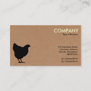 Black Hen Symbol - Cardboard Business Card