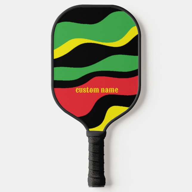 Black Heritage, Custom Name Personalised Pickleball Paddle (Front)