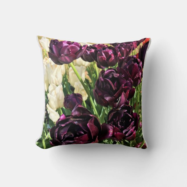 Black Hero Tulips, Oregon Cushion (Front)