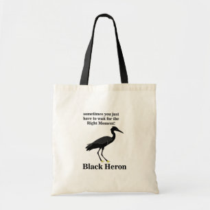 Black Heron Egret Bird Tote Bag