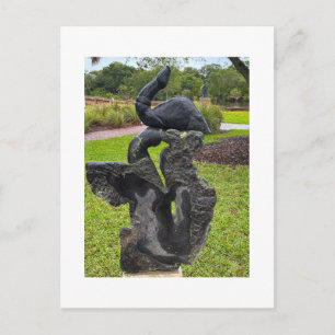 Black Heron Sculpture Postcard