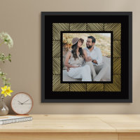 Black Herringbone Custom Photo Foil Art Print