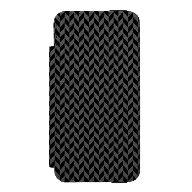 Black Herringbone iPhone 5 Wallet Case Incipio iPhone Wallet Case (Folio Front)