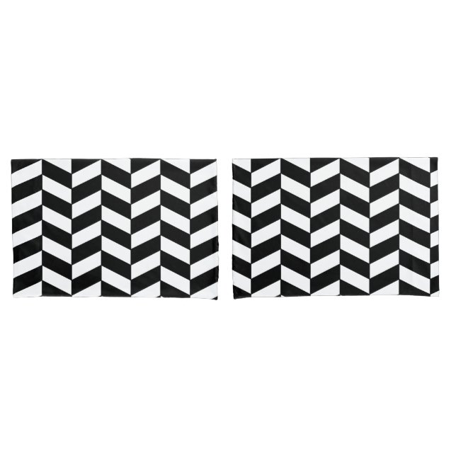 Black Herringbone Pillowcase (Front-Set)