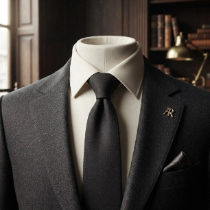 Black Herringbone Whisper Tie