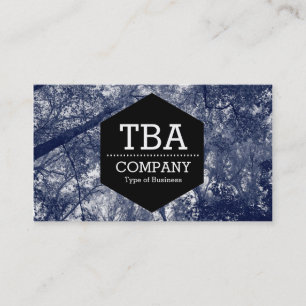 Black Hexagon - Blue Autumn Business Card
