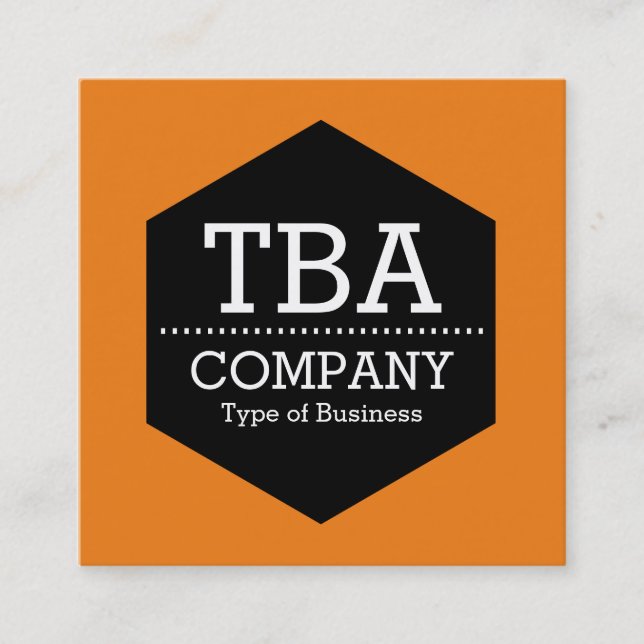 Black Hexagon - Colour Square Business Card (Front)