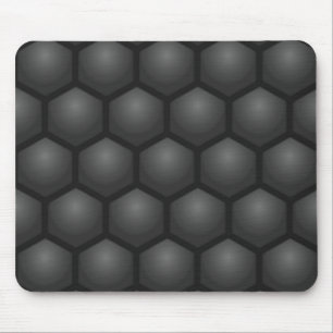 BLACK HEXAGON PATTERN MOUSE MAT