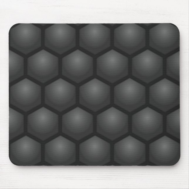 BLACK HEXAGON PATTERN MOUSE MAT (Front)