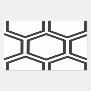 Black Hexagon pattern. Rectangular Sticker