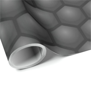 BLACK HEXAGON PATTERN WRAPPING PAPER