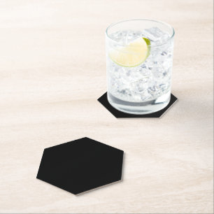 Black Hexagon Pointed Tip Paper Coaster