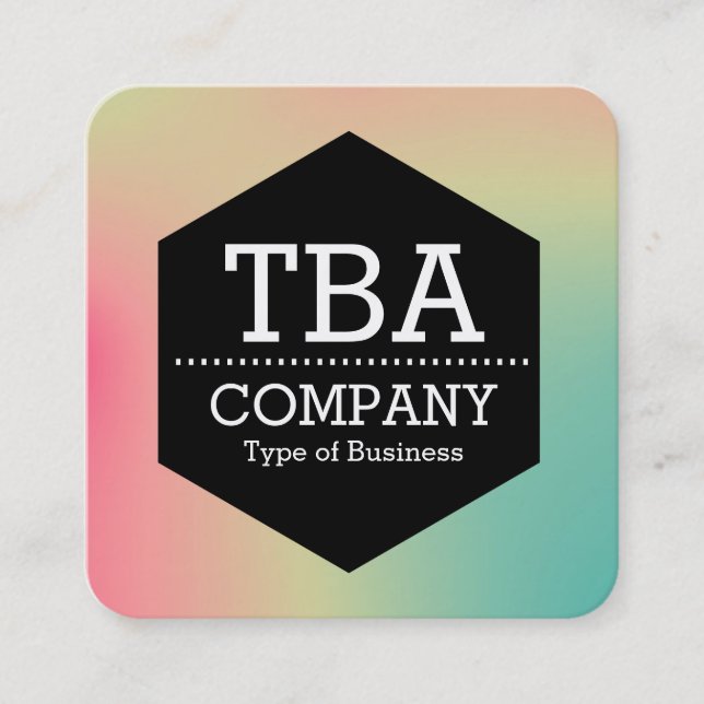 Black Hexagon -  Soft Gradient Square Business Car Card (Front)