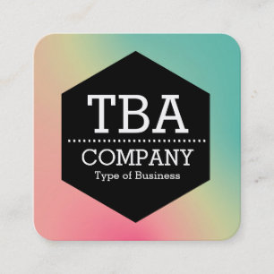 Black Hexagon -  Soft Gradient Square Business Car Card