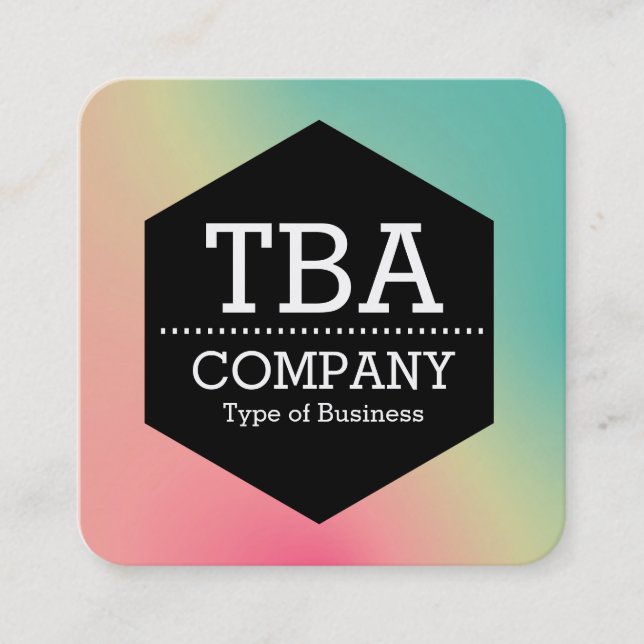 Black Hexagon -  Soft Gradient Square Business Car Square Business Card (Front)