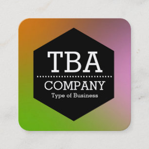 Black Hexagon - Soft Gradient Square Business Card