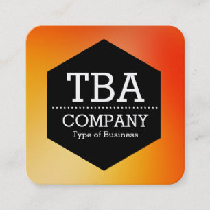 Black Hexagon - Soft Gradient Square Business Card