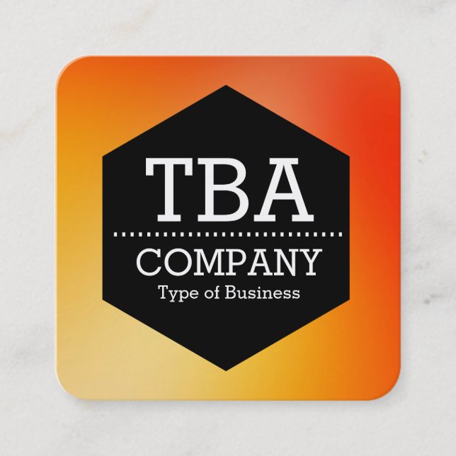Black Hexagon -  Soft Gradient Square Business Card (Front)