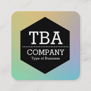 Black Hexagon - Soft Gradient Square Business Card