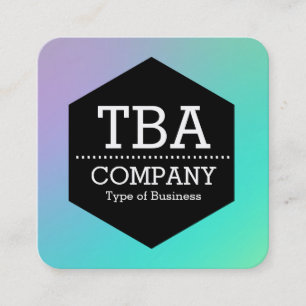 Black Hexagon - Soft Gradient Square Business Card