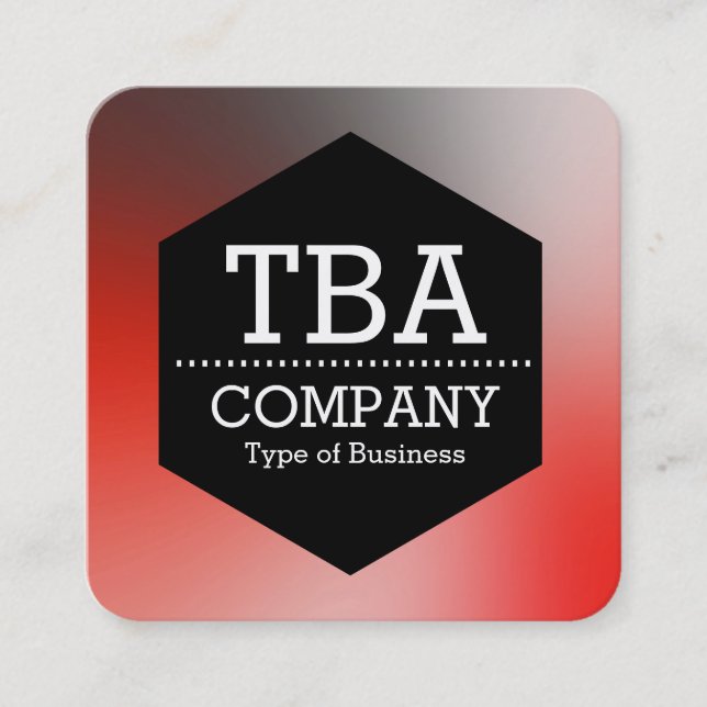 Black Hexagon -  Soft Gradient Square Business Card (Front)