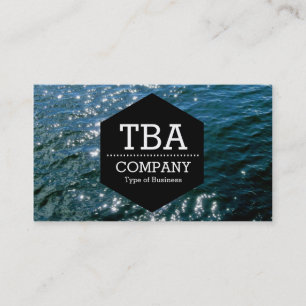 Black Hexagon - Sun on Water Business Card