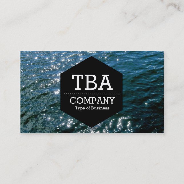 Black Hexagon - Sun on Water Business Card (Front)
