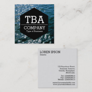 Black Hexagon - Sun on Water Square Business Card