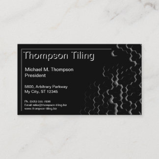 Black Hexagon Tile Pattern Elegant Modern Business Card