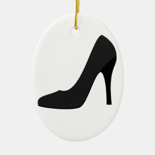 Black High Heel Ceramic Tree Decoration
