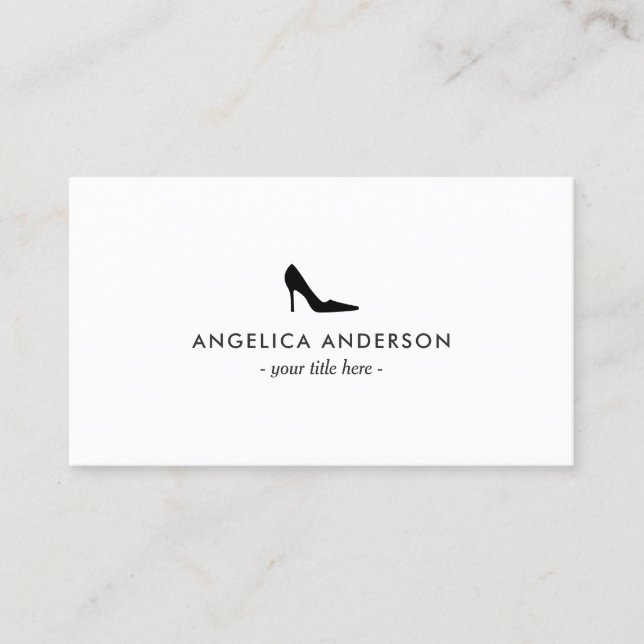 Black High Heel Shoe Business Card (Front)